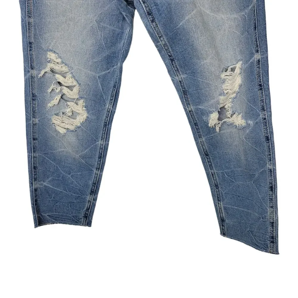 Hollister Boyfriend Low Rise Crop Distressed Button Fly Jeans Women Size 26 / 3S - Picture 5 of 5